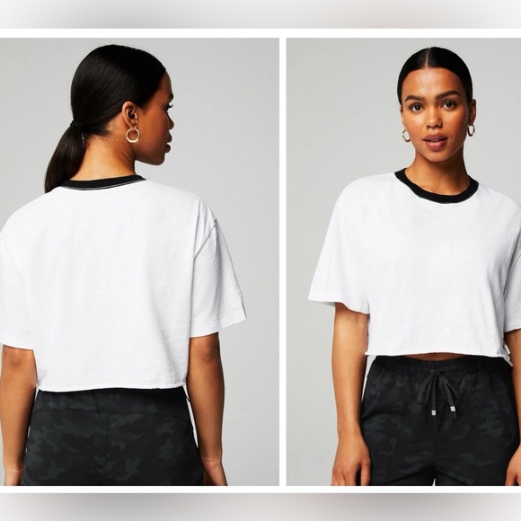 Fabletics Tops - FABLETICS Women's Cotton Slub Cropped Top Size M